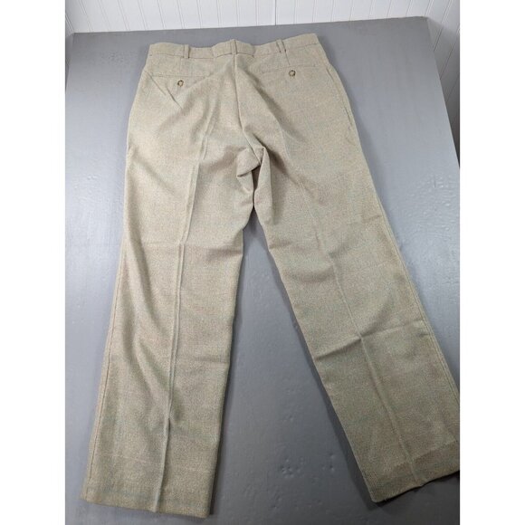GANT Brown Mens Trouser‎ Size 36x34  Straight Silk Blend Blue Pink Window Pane - Picture 7 of 11